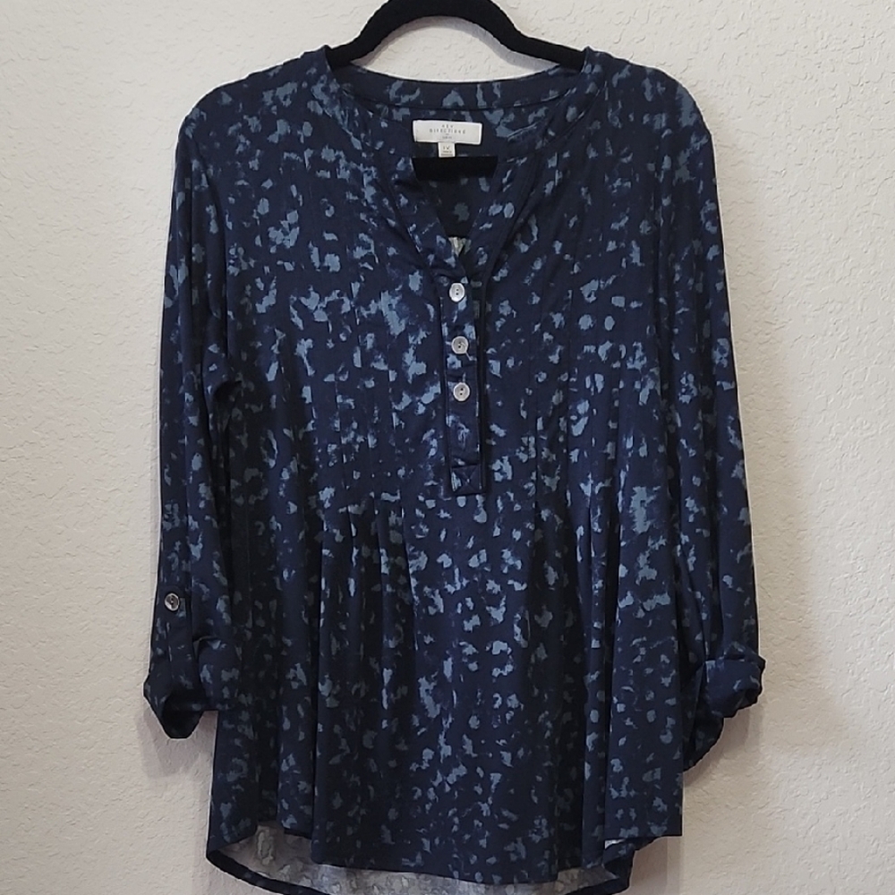 Daniel Rainn Midnight Blue Patterned Blouse